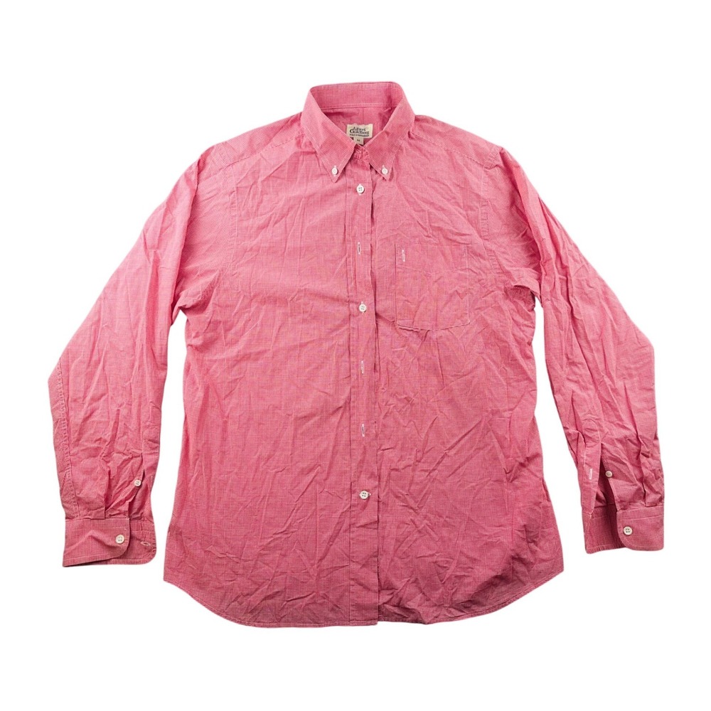 Façonnable Albert Goldberg Shirt Men M Red Check Cotton Button Down Long Sleeve